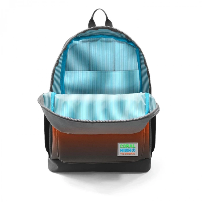 CORAL HIGH 23748 DÖRT BÖLMELİ TURUNCU GRİ RENK GEÇİŞLİ OKUL SIRT ÇANTASI