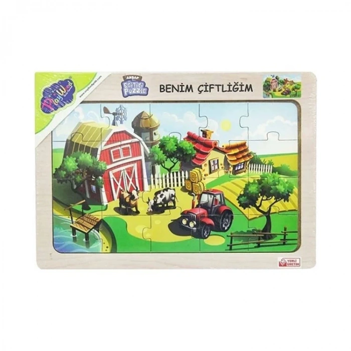 ONYIL 57/58/59/60 AHŞAP EĞİTİCİ PUZZLE/YAPBOZ BENİM ÇİFTLİĞİ 20 PARÇA