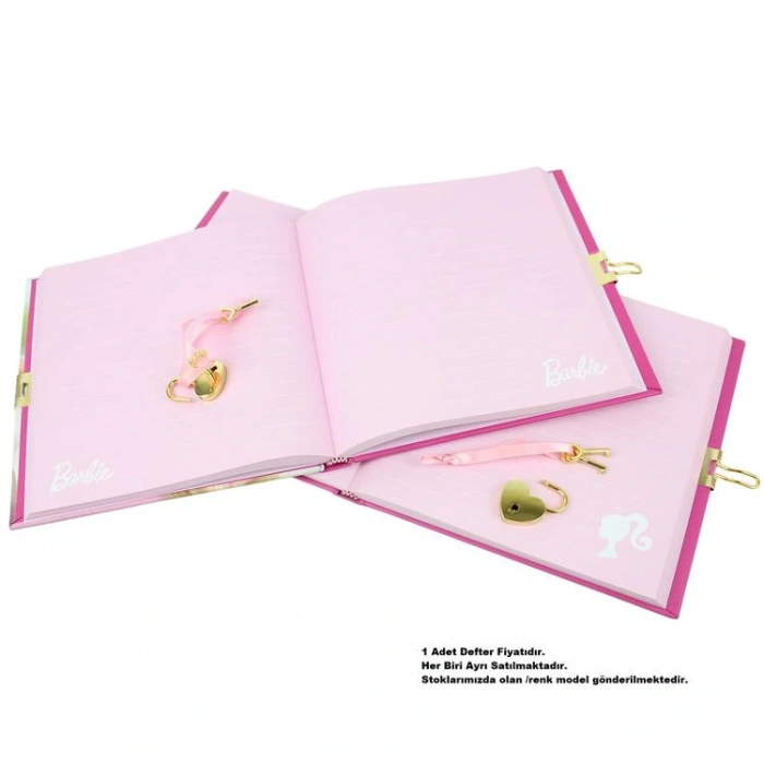 CEM BARBIE B-7790 KİLİTLİ HATIRA DEFTERİ 18X18cm ÇİZGİLİ