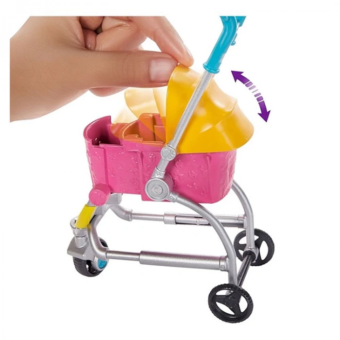 MATTEL GHV91/ GHV92  BARBIE BEBEK VE KÖPEKLERİ GEZİNTİYE ÇIKIYOR OYUN SETLERİ