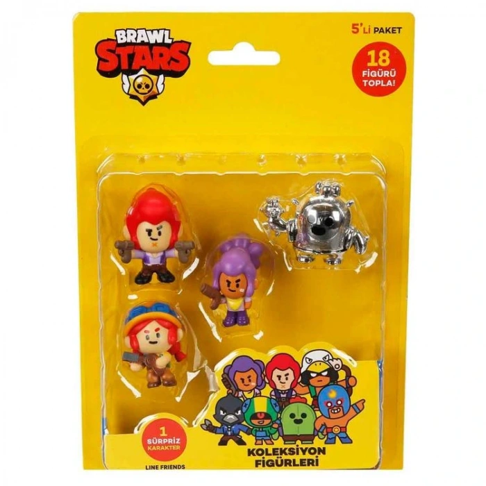 NECO BRW2040 BRAWL STARS KOLEKSİYON FİGÜRLERİ SÜRPRİZ 1 KARAKTERLİ 5Lİ SET