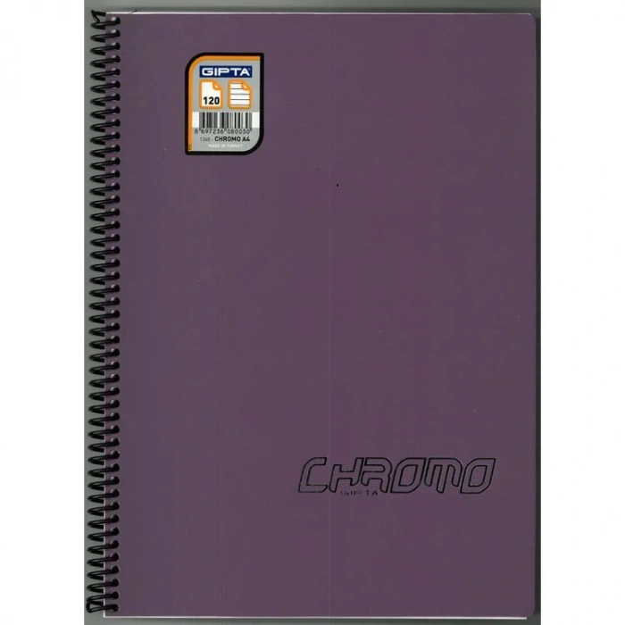 GIPTA CHROM-O SPİRALLİ PP. KAPAK A4 120YP.ÇİZGİLİ DEFTER - 1340