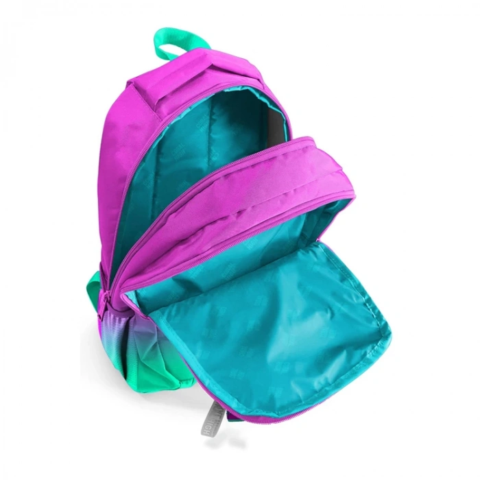 CORAL HIGH 23664 KIDS PEMBE SU YEŞİLİ RENK GEÇİŞLİ ÜÇ BÖLMELİ OKUL SIRT ÇANTASI