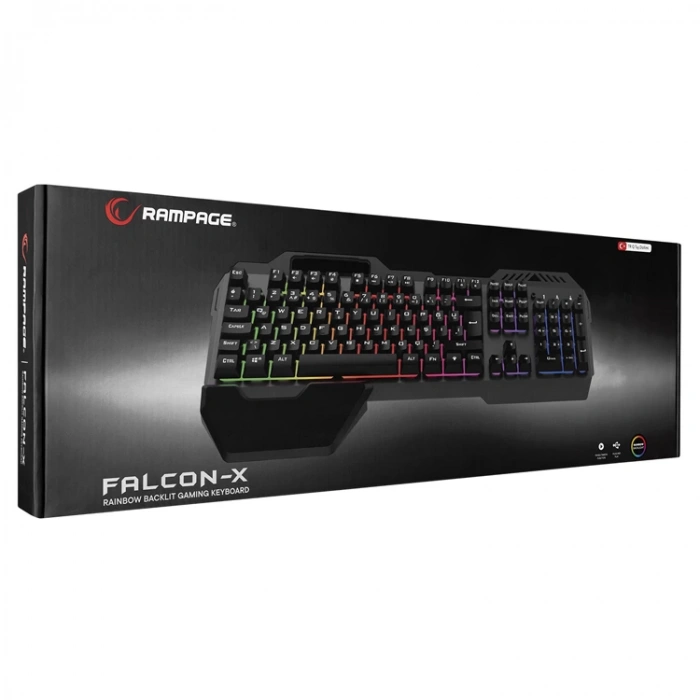RAMPAGE KB-R132 FALCON-X GRİ USB LED AYDINLATMA Q GAMİNG