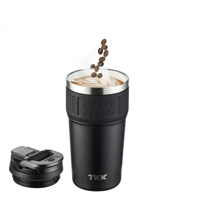 VAGONLİFE  T2023 TKK PİPETLİ ASKILI ÇELİK TERMOS MUG 630 ML SİYAH