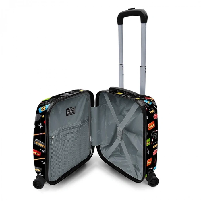 CORAL HIGH 16747 MİNİ SİYAH NİNJA DESENLİ VALİZ