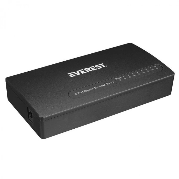 EVEREST EVERLINK ESW-808 8 PORT 10/100/1000 Mbps GİGABİT MASAÜSTÜ ETHERNET SWITCH HUB