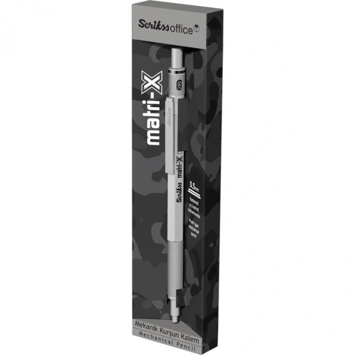 SCRIKSS MATRI-X VERSATİL KALEM 0.5 ŞEFFAF AMBALAJ AÇIK GRİ