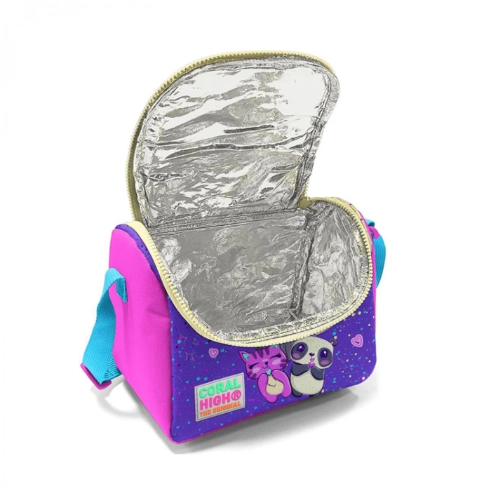 CORAL HIGH 11735 MOR PEMBE ANİME DESENLİ THERMO BESLENME ÇANTASI