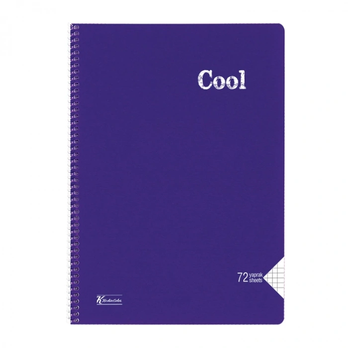 KESKİN COOL PP KAPAK SPİRALLİ DEFTER A4 72 YP. KARELİ