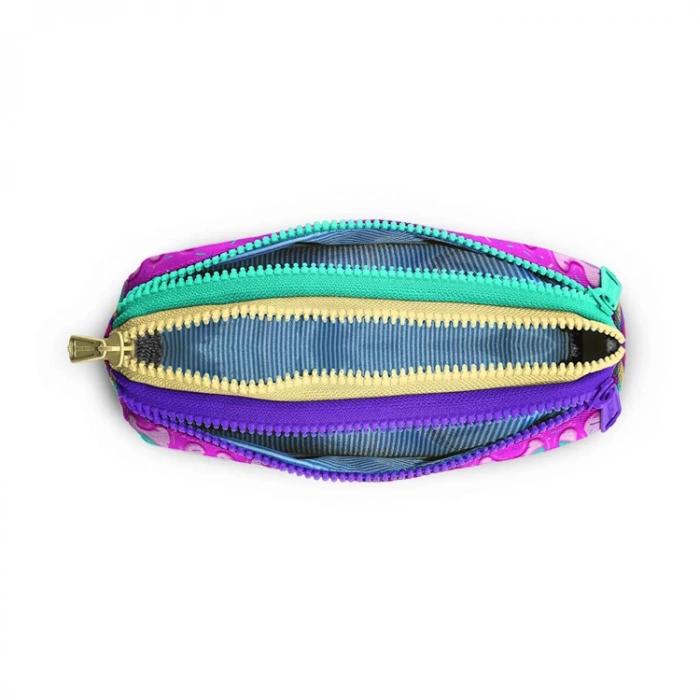 CORAL HIGH 22031 KIDS PEMBE RENGARENK DONDURMA DESENLİ ÜÇ BÖLMELİ KALEM ÇANTASI