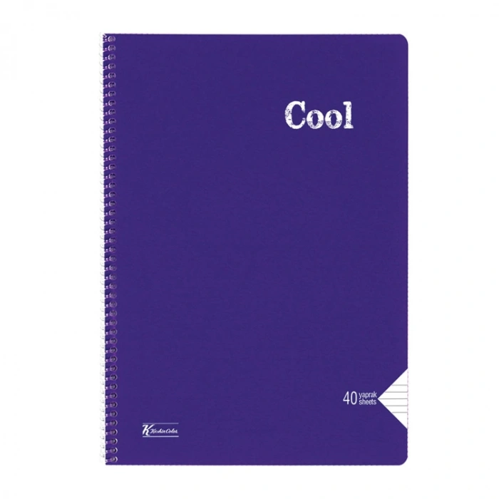 KESKİN COOL PP KAPAK SPİRALLİ DEFTER A4 40 YP. ÇİZGİLİ
