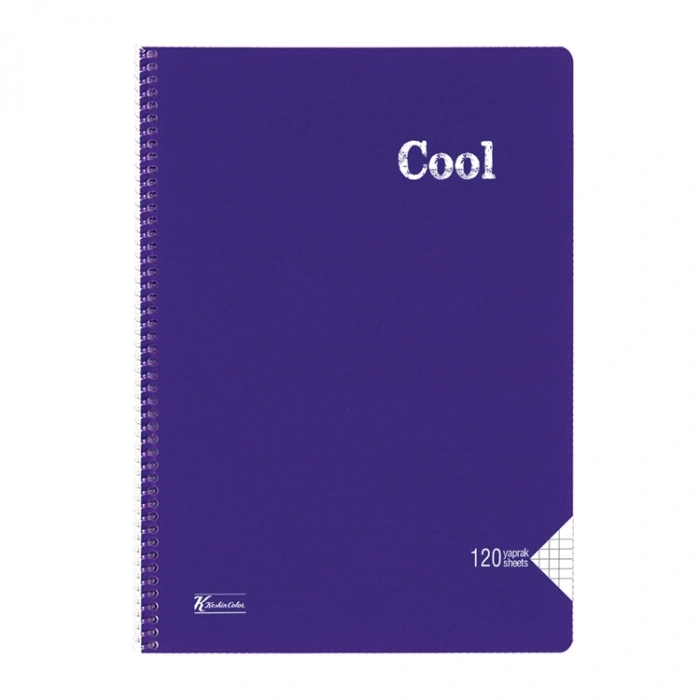 KESKİN COOL PP KAPAK SPİRALLİ DEFTER A4 120 YP. KARELİ