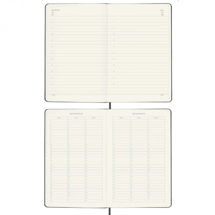 VICTORIAS JOURNALS 9177 13x21cm SERT KAPAK LASTİKLİ CEPLİ DE LUXE GÜNLÜK AJANDA - KENAR YALDIZLI ALTIN