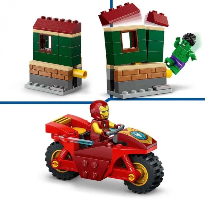 LEGO 76287 MARVEL MOTORSİKLETLİ IRON MAN VE HULK 68 PARÇA