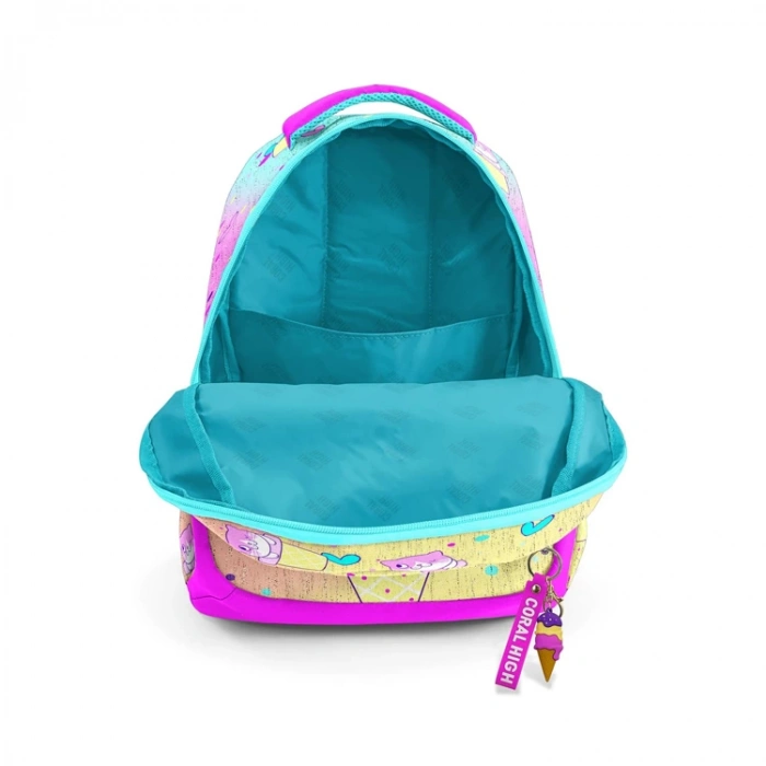 CORAL HIGH 23648 KIDS DONDURMALI KEDİ DESENLİ ÜÇ BÖLMELİ OKUL SIRT ÇANTASI