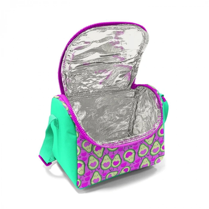 CORAL HIGH 11709 AÇIK PEMBE SU YEŞİLİ AVOKADO DESENLİ THERMO BESLENME ÇANTASI