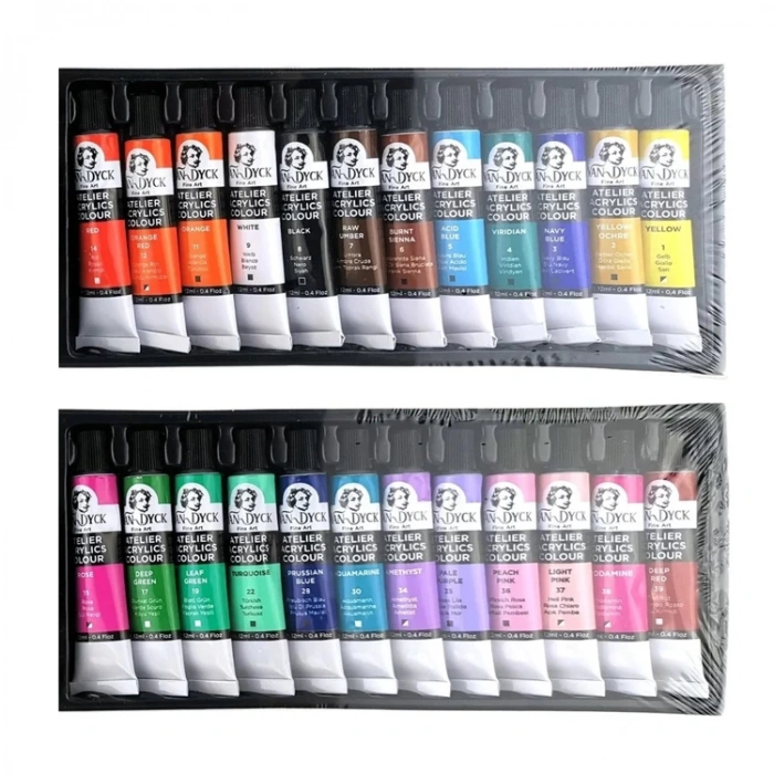 VAN DYCK VD384420 ATELIER AKRİLİK SET TÜP 24X12ml AKRİLİK BOYA