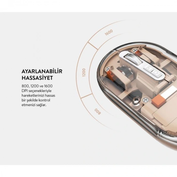 EVEREST SM-BT29 GLASSY USB ROSE GOLD TRANSPARAN BLUETOOTH VE 2.4GHZ KABLOSUZ MOUSE