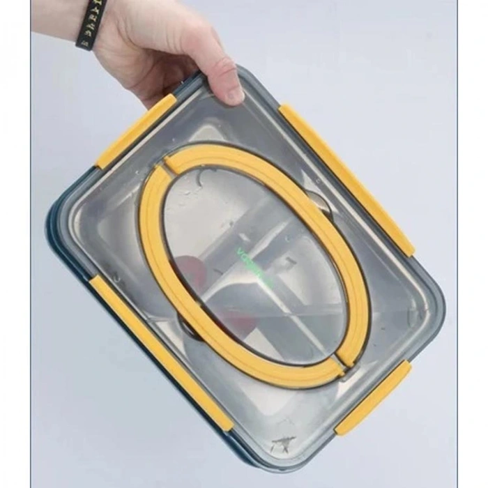 VAGONLİFE PASLANMAZ ÇELİK BÖLMELİ YEMEK KABI - LUNCH BOX  BL2201 1000 ML  MAVİ