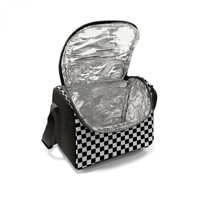 CORAL HIGH 22777 KIDS SİYAH BEYAZ DAMA DESENLİ DESENLİ THERMO BESLENME ÇANTASI