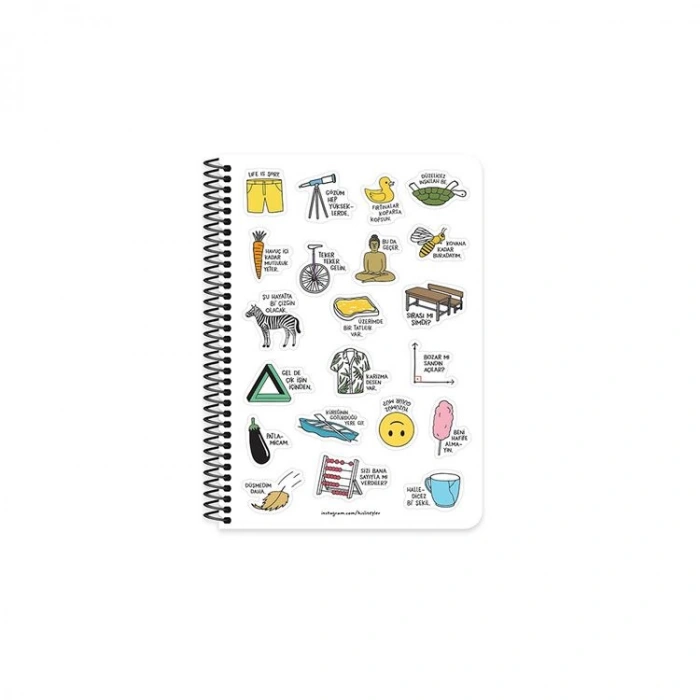 KESKİN HİSLİ ŞEYLER 15X21 SPİRALLİ AKADEMİK AJANDA  - DİNLENMEK İSTİYORUM 830219-99