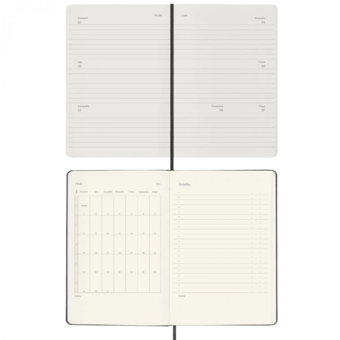 VICTORIAS JOURNALS 9155 13x21cm ESNEK KAPAK LASTİKLİ CEPLİ CLASSIC HAFTALIK AJANDA AJANDA - KIRMIZI