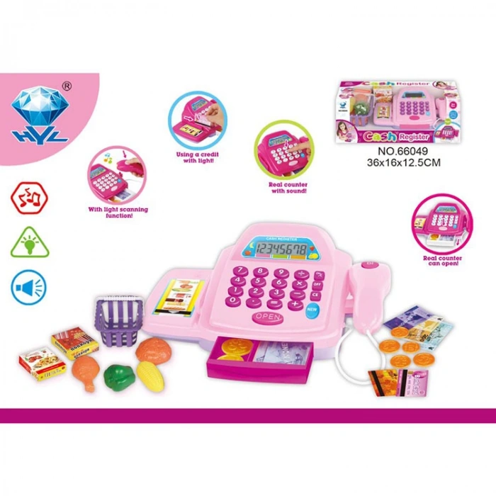 VARDEM HUA-66049 IŞIKLI MÜZİKLİ PEMBE YAZAR KASA