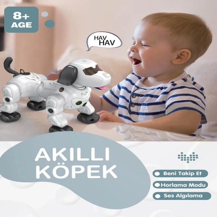 VARDEM 777-602A UZAKTAN KUMANDALI IŞIKLI VE SESLİ AKILLI ROBOT KÖPEK
