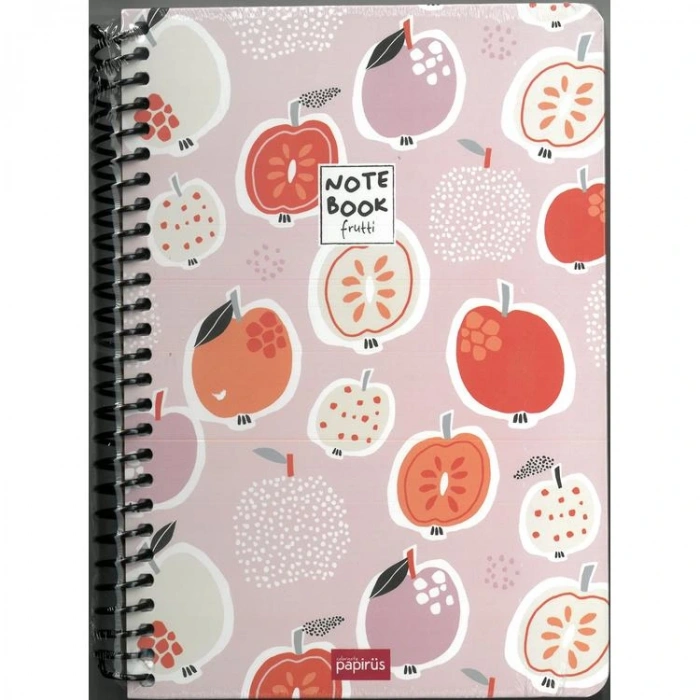 PAPİRÜS FRUTTİ SERT KAPAK SPİRALLİ 16X23 120YP. ÇİZGİSİZ DEFTER