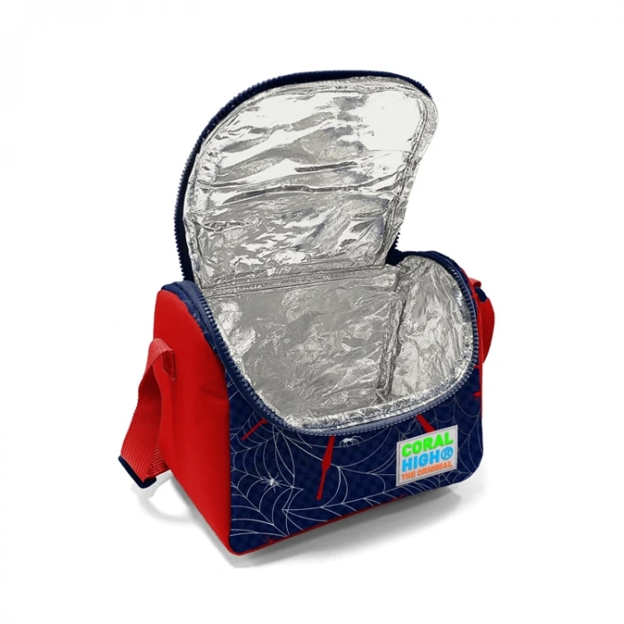 CORAL HIGH 11720 KIDS LACİVERT KIRMIZI ÖRÜMCEK DESENLİ THERMO BESLENME ÇANTASI