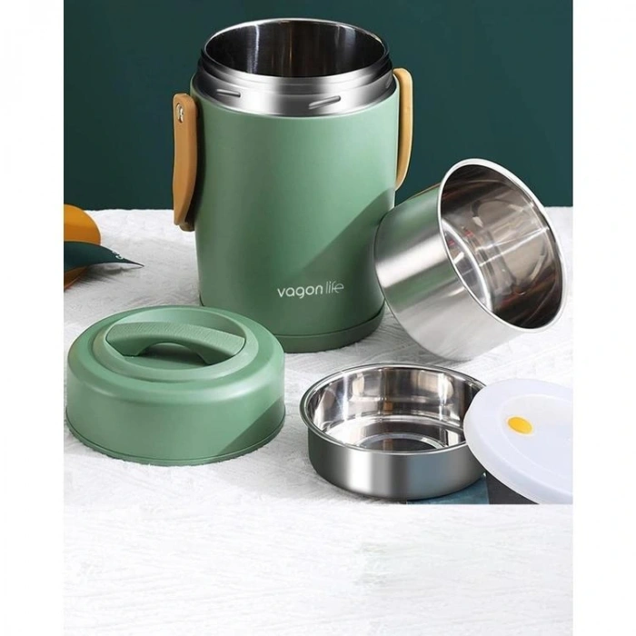 VAGONLİFE ÇELİK YEMEK KABI TEK HAZNELİ İKİ BÖLMELİ LUNCH BOX BL10082  1600 ML