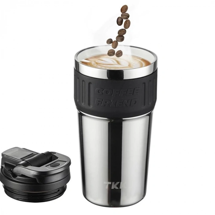 VAGONLİFE  T2023 TKK PİPETLİ ASKILI ÇELİK TERMOS MUG 630 ML GÜMÜŞ (STEEL)