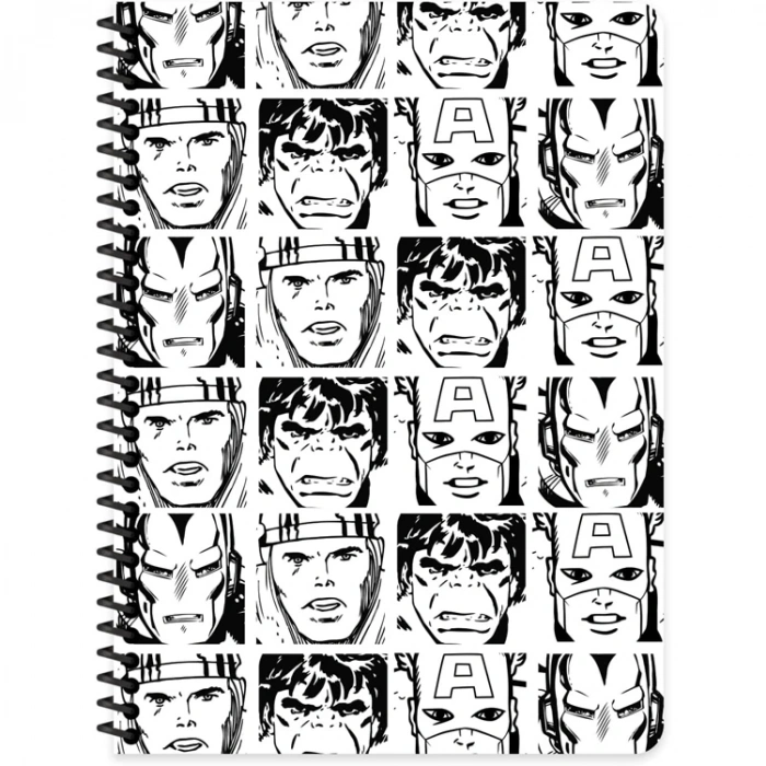 KESKİN 16.5X222.5 MARVEL SERİ1  SPİRALLİ KARTON KAPAK DEFTER 80 YP. ÇİZGİLİ 380111-70