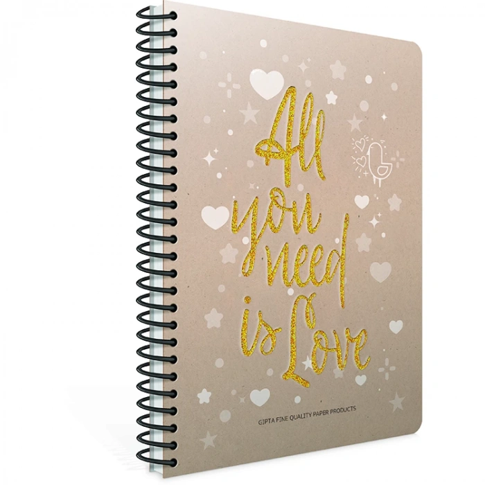 GIPTA LOVE BOOK SPİRALLİ SERT KAPAK 17X24 120 YP ÇİZGİSİZ DEFTER