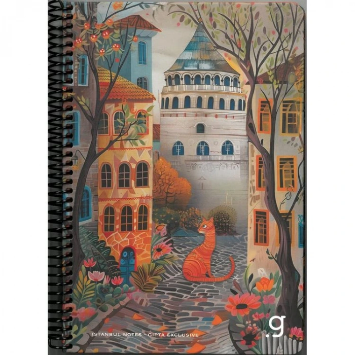 GIPTA İSTANBUL NOTES SPİRALLİ SERT KAPAK 17x24 YP. ÇİZGİLİ DEFTER - 7335