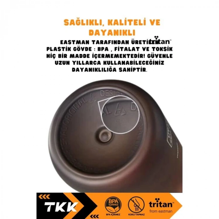 VAGONLİFE T1020G TKK SOFT TOUCH TRİTAN PİPETLİ MATARA 800ml  TURUNCU-SİYAH
