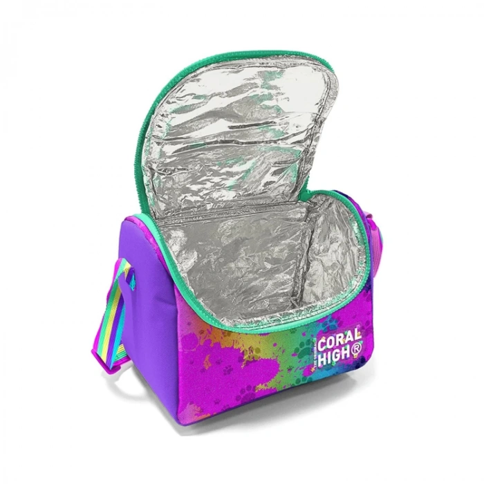 CORAL HIGH 11882 KIDS MOR PEMBE KÖPEK DESENLİ THERMO BESLENME ÇANTASI