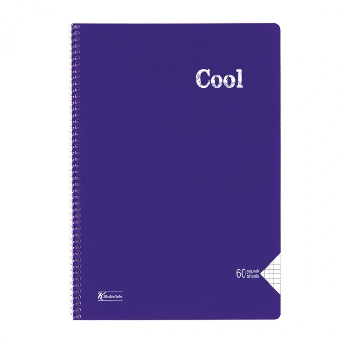 KESKİN COOL PP KAPAK SPİRALLİ DEFTER A4 60 YP. KARELİ