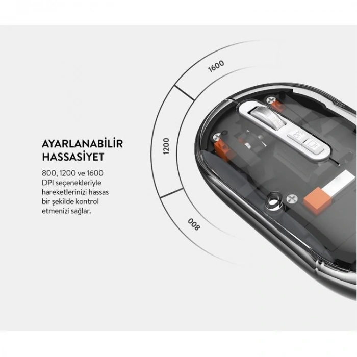 EVEREST SM-BT29 GLASSY USB SİYAH TRANSPARAN BLUETOOTH VE 2.4GHZ KABLOSUZ MOUSE