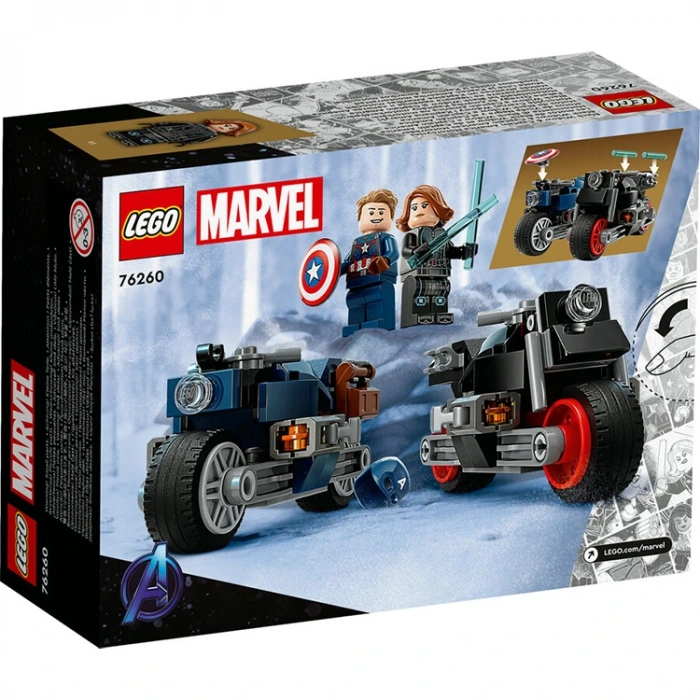 LEGO 76260 MARVEL BLACK WIDOW VE CAPTAIN AMERİKA MOTOSİKLETLERİ 130 PARÇA 6+