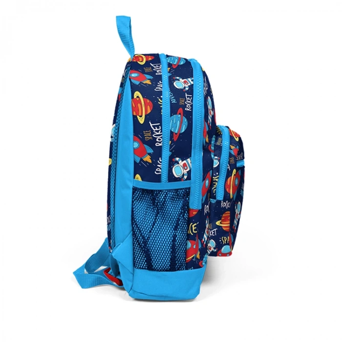 CORAL HIGH 23470 DÖRT BÖLMELİ LACİVERT MAVİ UZAY DESENLİ SIRT ÇANTASI