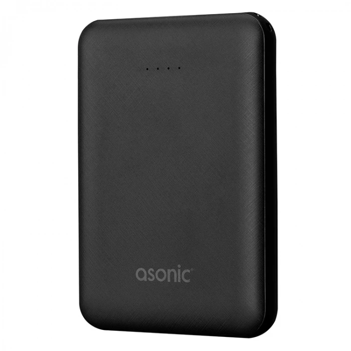 ASONIC AS-P05 5000MAH 2*USB OUTPUT POWERBANK SİYAH TAŞINABİLİR PİL ŞARJ CİHAZI