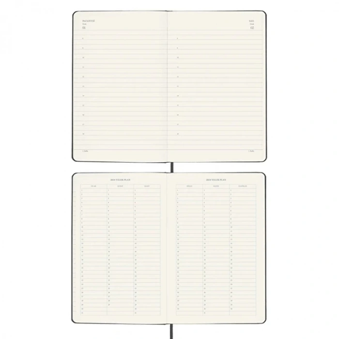 VICTORIAS JOURNALS 9171 13x21cm SERT KAPAK LASTİKLİ CEPLİ CLASSIC GÜNLÜK AJANDA - KIRMIZI