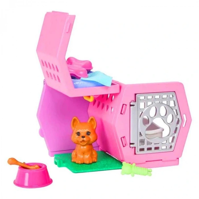 BARBIE JDF89 CHELSEA BEBEK KÖPEKÇİĞİN TAŞIMA ÇANTASI OYUN SETİ 3+