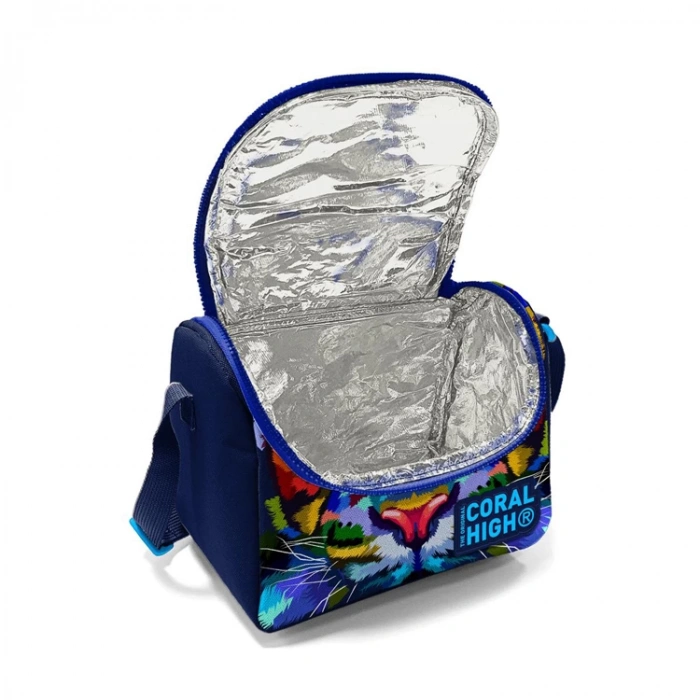 CORAL HIGH 11865 KİDS LACİVERT MAVİ KAPLAN DESENLİ THERMO BESLENME ÇANTASI THERMO