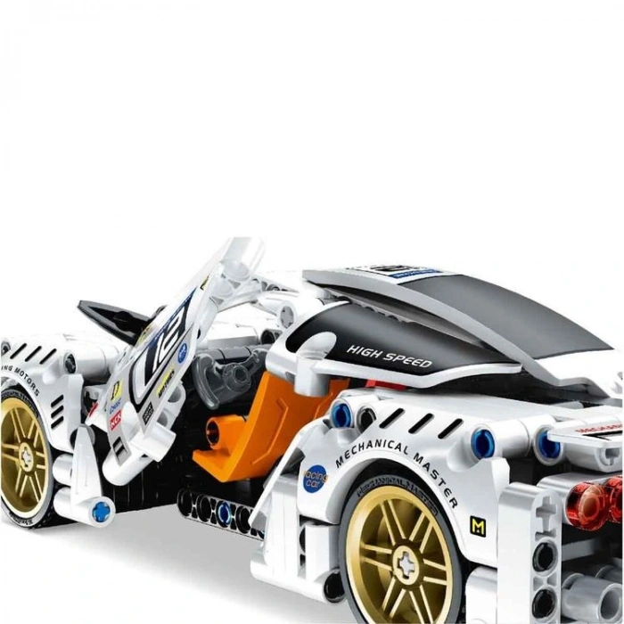 SUNMAN İM. MASTER NO.5812 ÇEK-BIRAK SÜPER ARABA BEYAZ LEGO YAPIM SETİ 437 PARÇA 6+