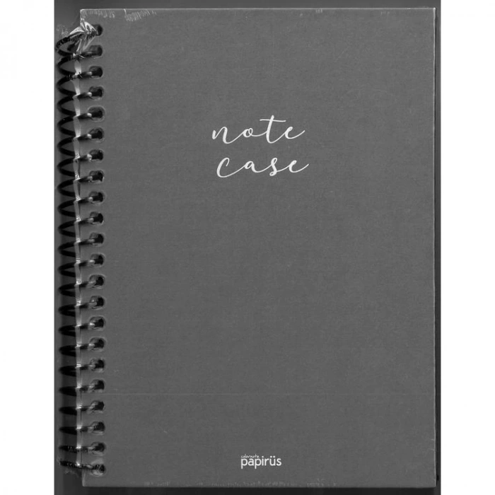 PAPİRÜS  NOTE CASE SİMLİ SERT KAPAK SPİRALLİ 14X19 120YP. ÇİZGİLİ DEFTER
