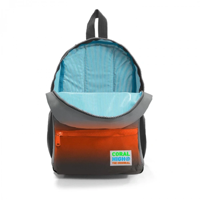 CORAL HIGH 23548 KIDS GRİ TURUNCU RENK GEÇİŞLİ İKİ BÖLMELİ MİNİK YUVA SIRT ÇANTASI