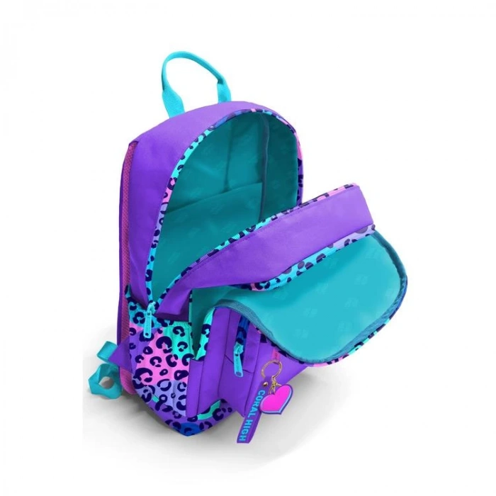 CORAL HIGH 23632 KIDS MOR LEOPAR DESENLİ DÖRT BÖLMELİ SIRT ÇANTASI